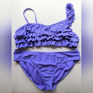 Cute asymmetrical 2pc Girls Ruffle Swimsuit - size XL